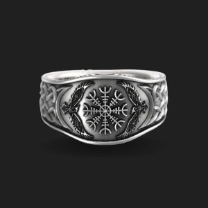 Bague viking corbeaux Hugin et Munin