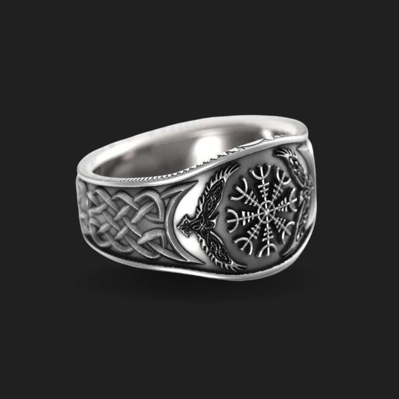 Bague-viking-corbeaux-munin-hugin Bague viking corbeaux Munin et Hugin