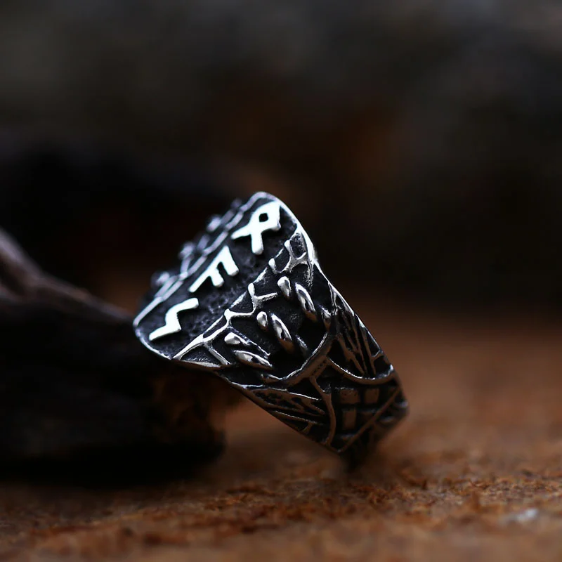 Bague viking runes argentées Bague viking runes argentées