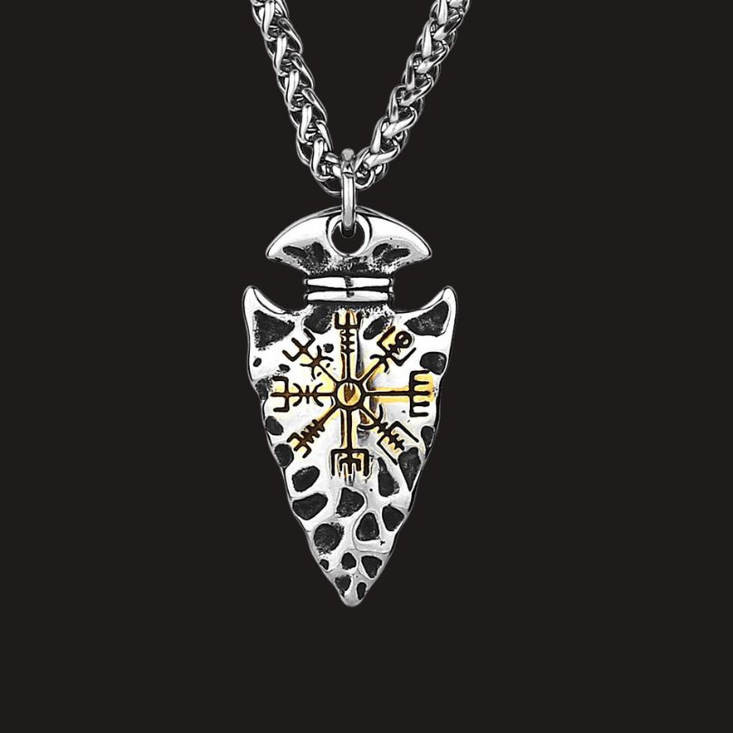 Pendentif avec collier fer de lance Aegishjalmur Pendentif avec collier fer de lance Aegishjalmur