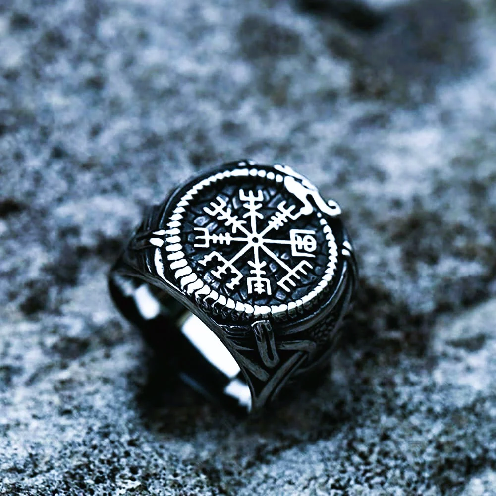 bague-vegvisir-viking-argent Bague Vegvisir viking