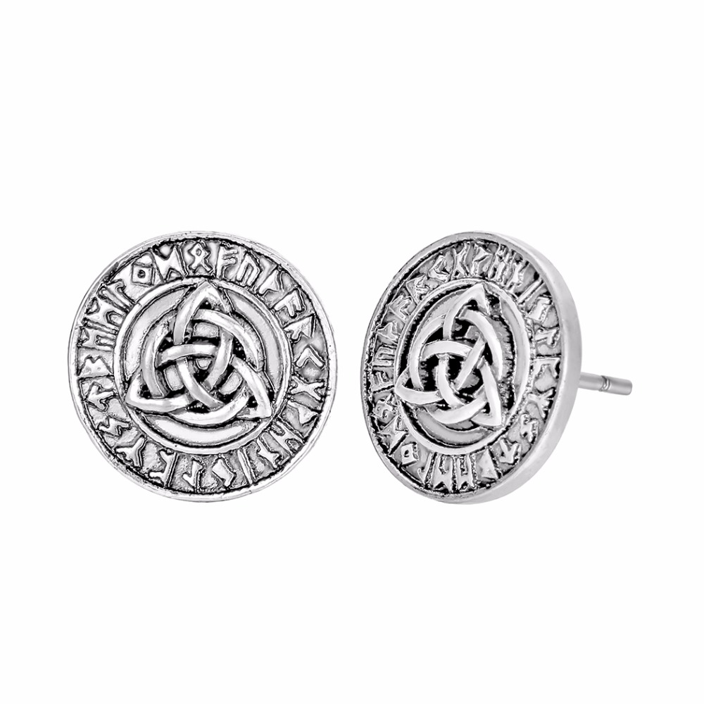 boucle-oreille-triquetra-argent Boucle d'oreille Triquetra argentée