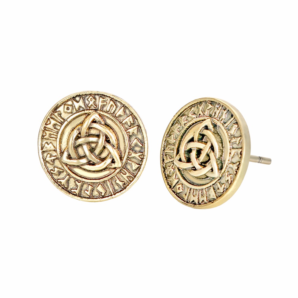 boucle-oreille-triquetra-or Boucle d'oreille Triquetra dorée