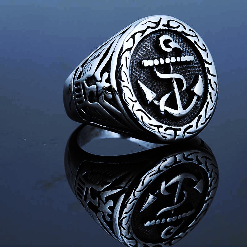 Bague ancre Drakkar argent Bague ancre Drakkar argent
