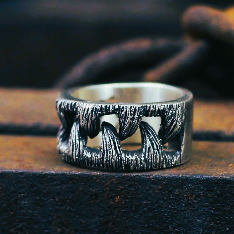 Bague viking les crocs des loups Fenrir Bague viking les crocs des loups Fenrir