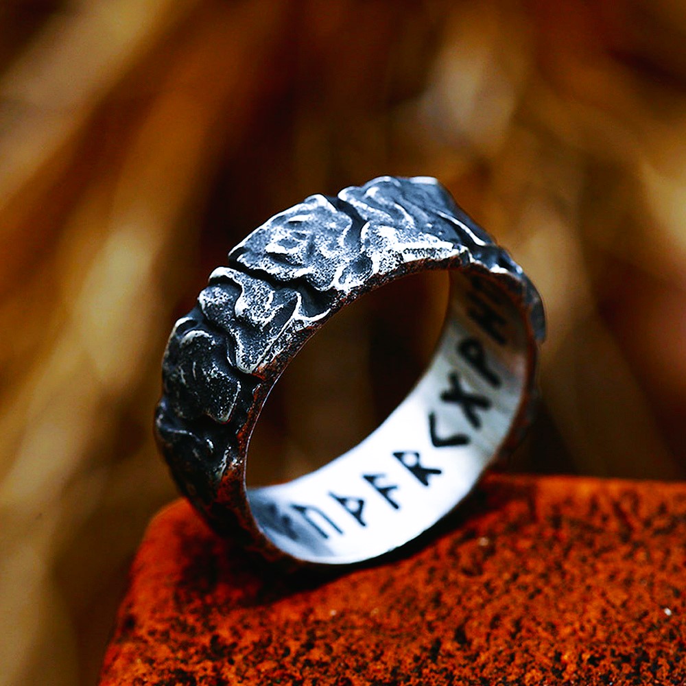 Bague viking nordique pierre runes Bague viking nordique pierre runes
