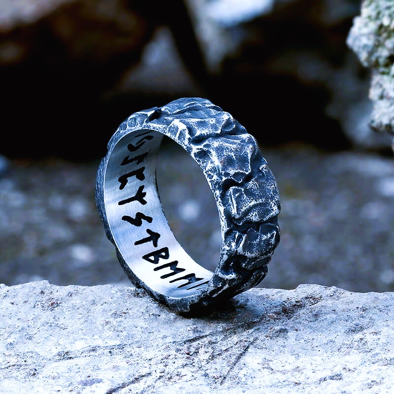 Bague viking pierre runes nordiques Bague viking pierre runes nordiques