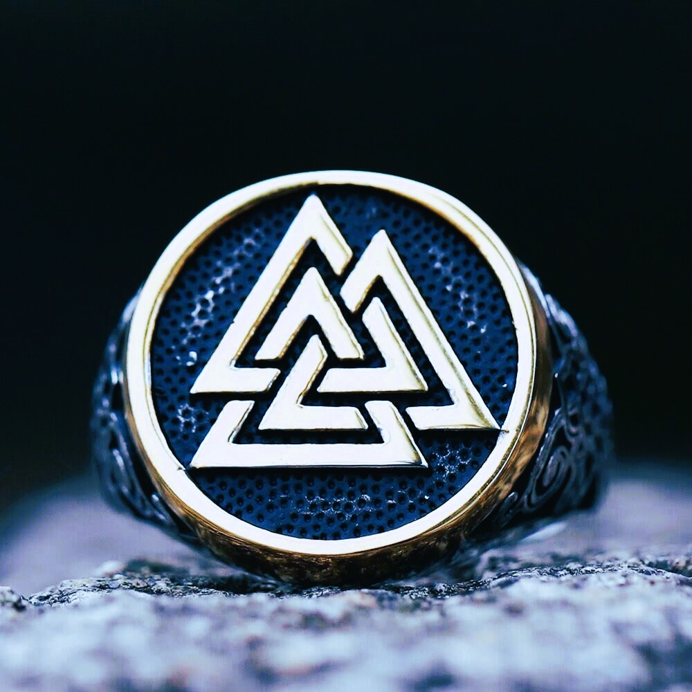 Bague viking Valknut Odin or Bague viking Valknut Odin or
