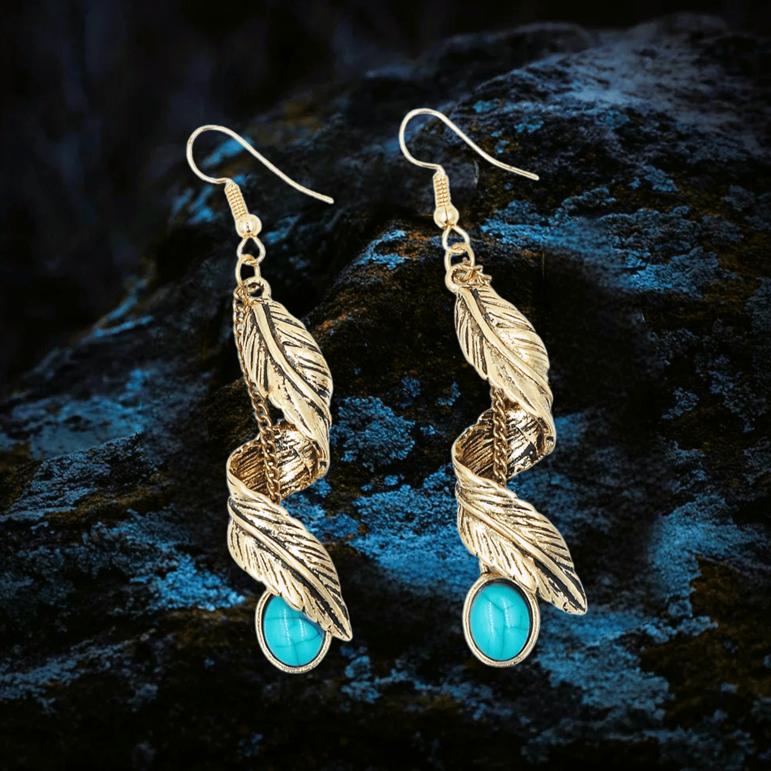 Boucles d’oreilles plume de Huginn Boucles d’oreilles plume de Huginn