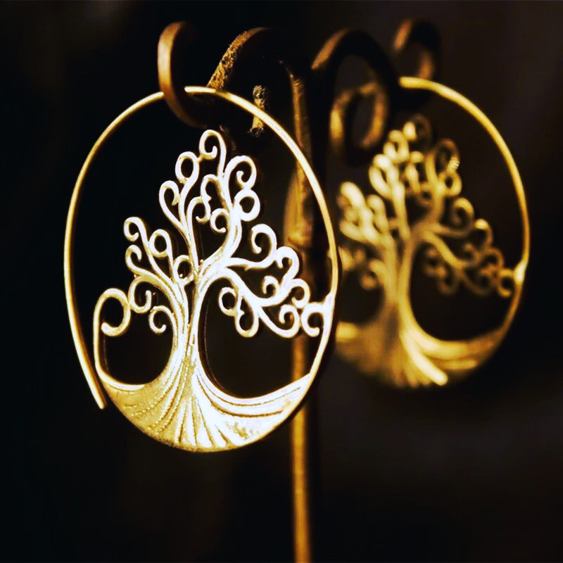 Boucles d’oreilles rondes viking Yggdrasil Boucles d’oreilles rondes viking Yggdrasil