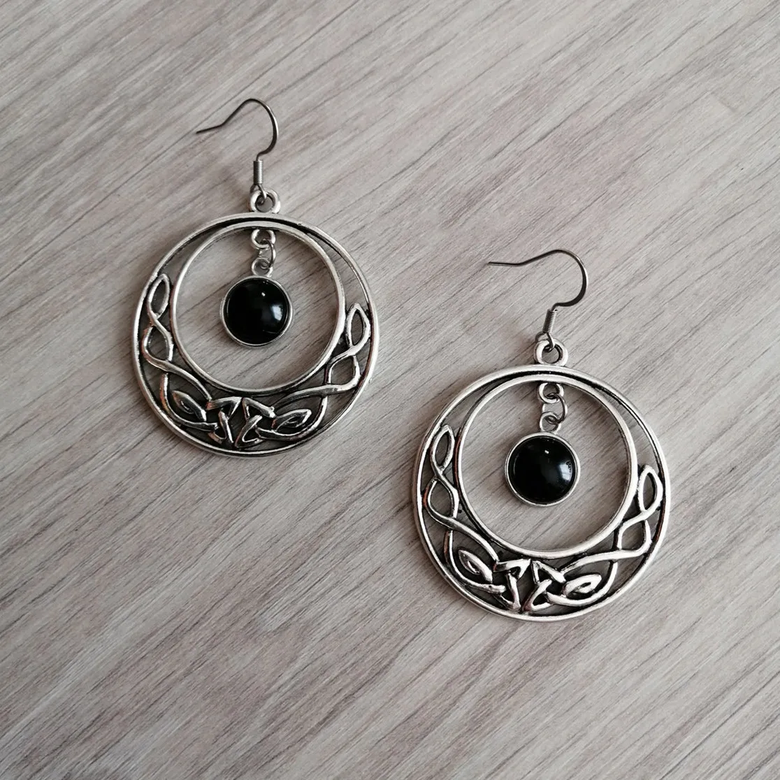 boucles-oreilles-triskel-argent-antique Boucles d'oreilles Triskèle