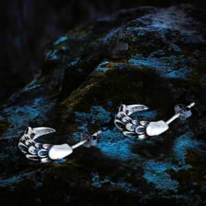 Boucles d’oreilles viking griffes corbeau en argent