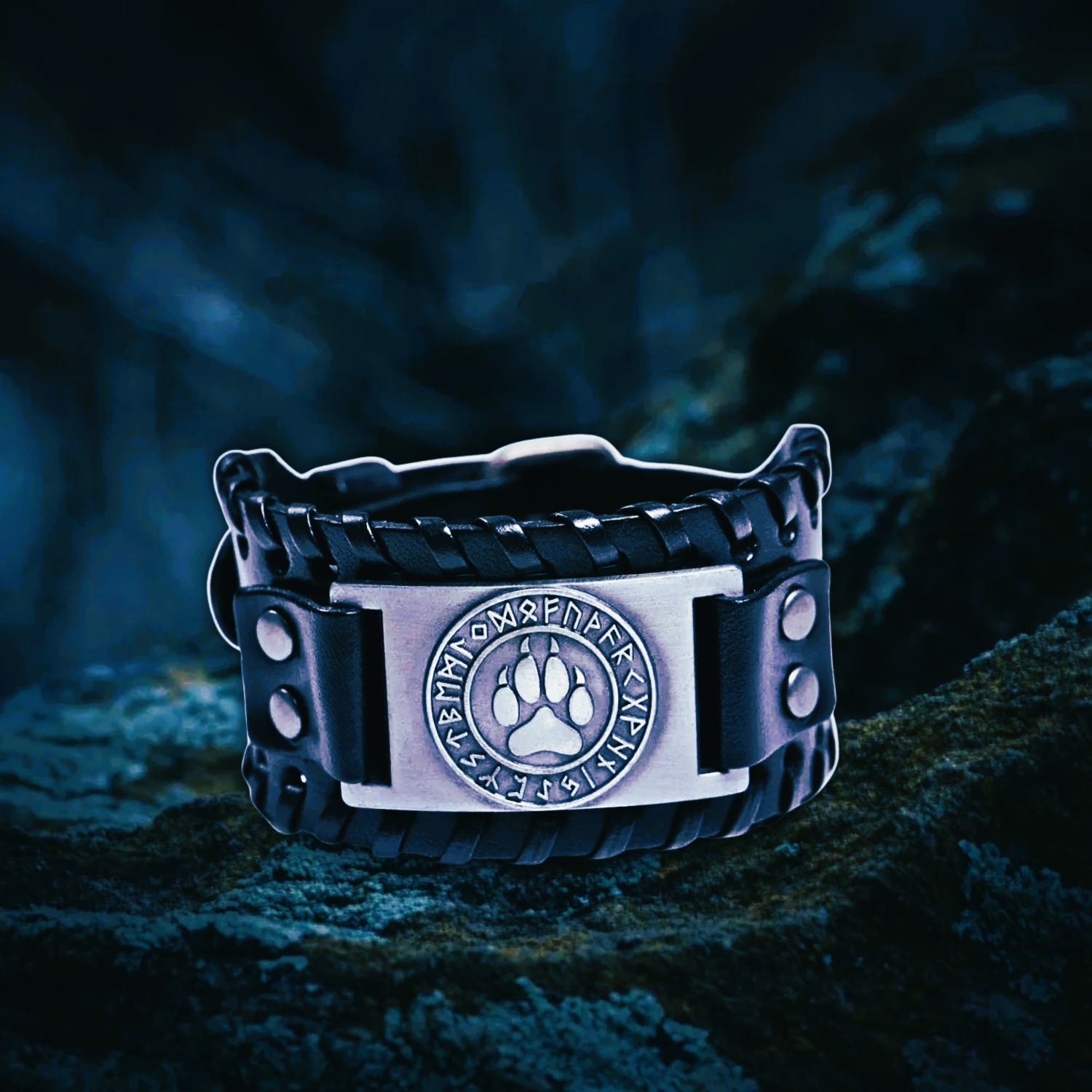 Bracelet de force viking patte de loup argent Bracelet de force viking patte de loup argent