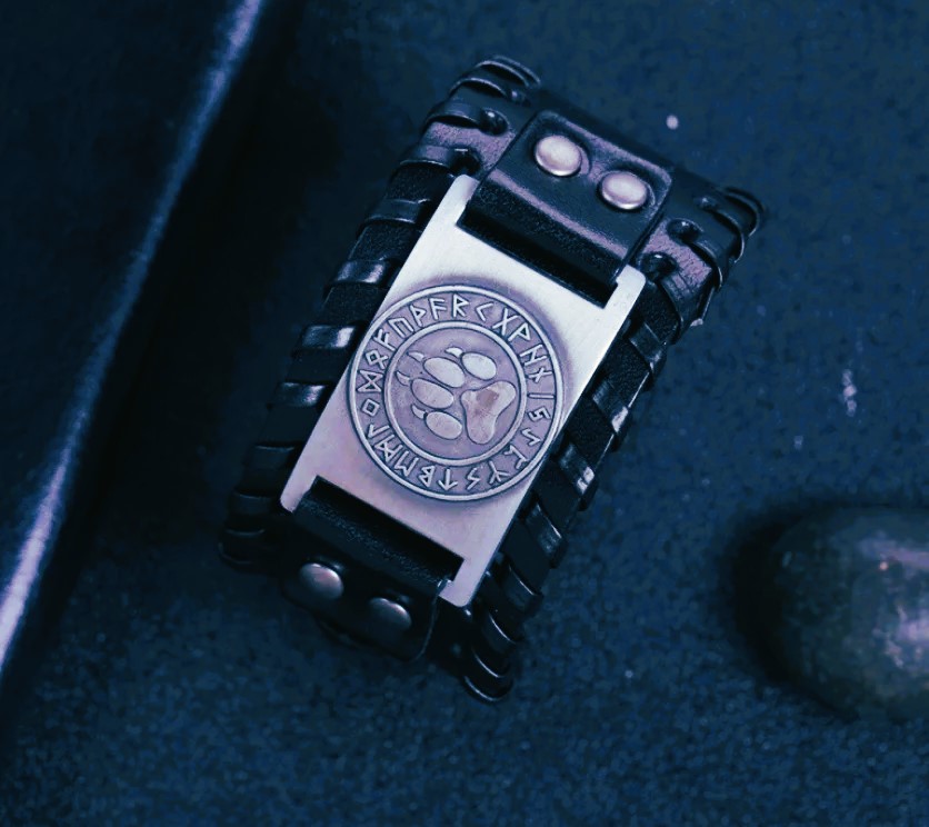 Bracelet de force viking patte de loup Fenrir Bracelet de force viking patte de loup Fenrir