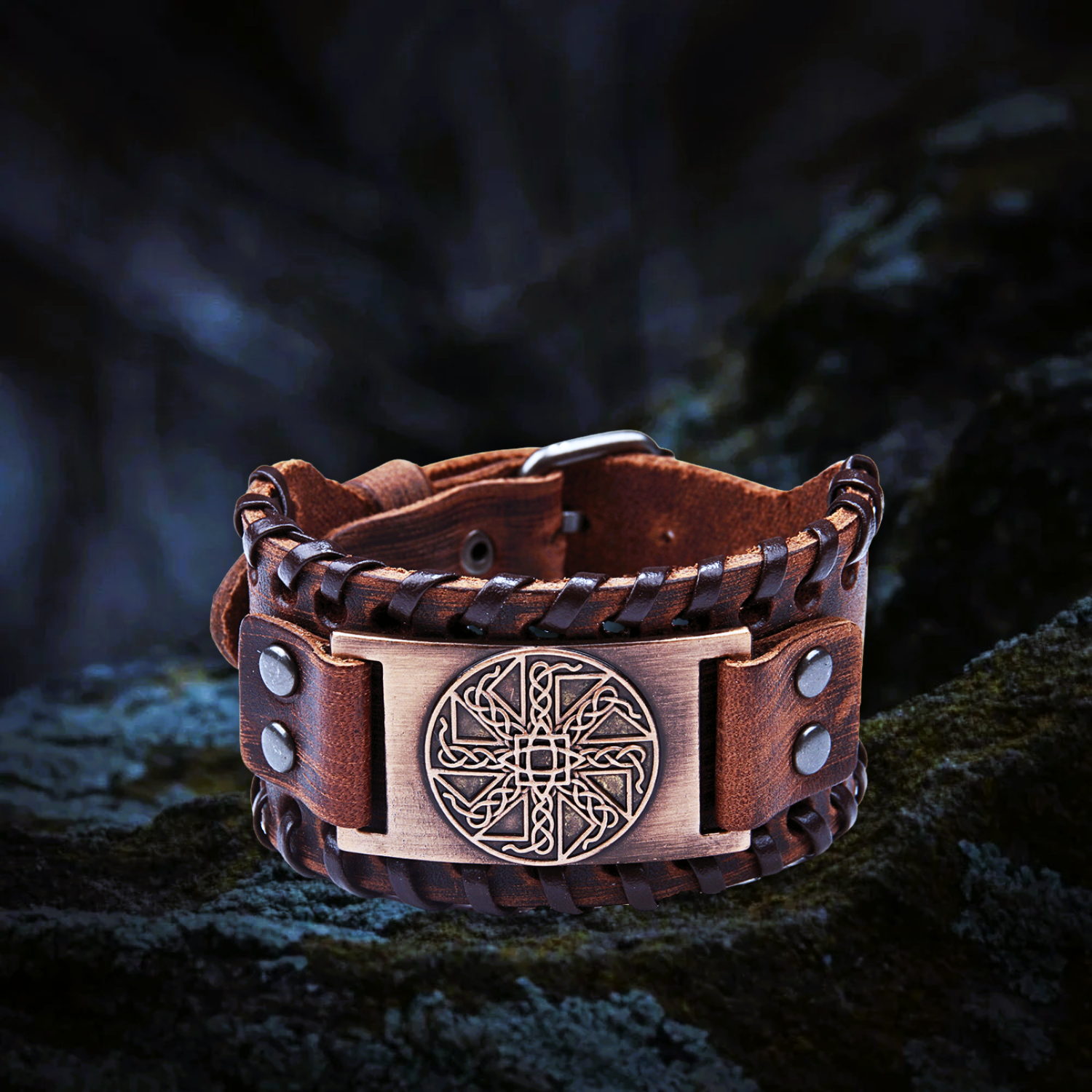 Bracelet de force viking roue solaire cuivre Bracelet de force viking roue solaire cuivre