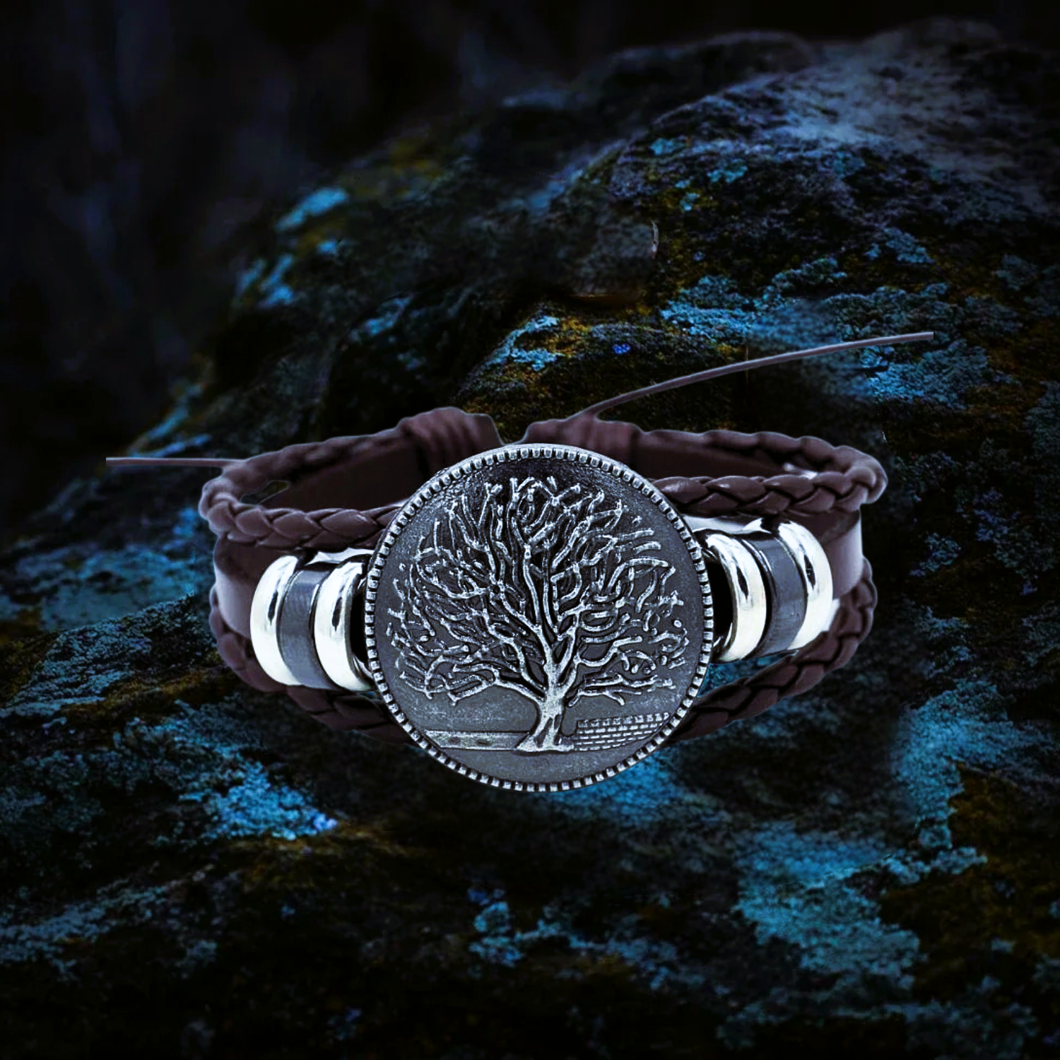 Bracelet viking protecteur Yggdrasil marron Bracelet viking protecteur Yggdrasil marron