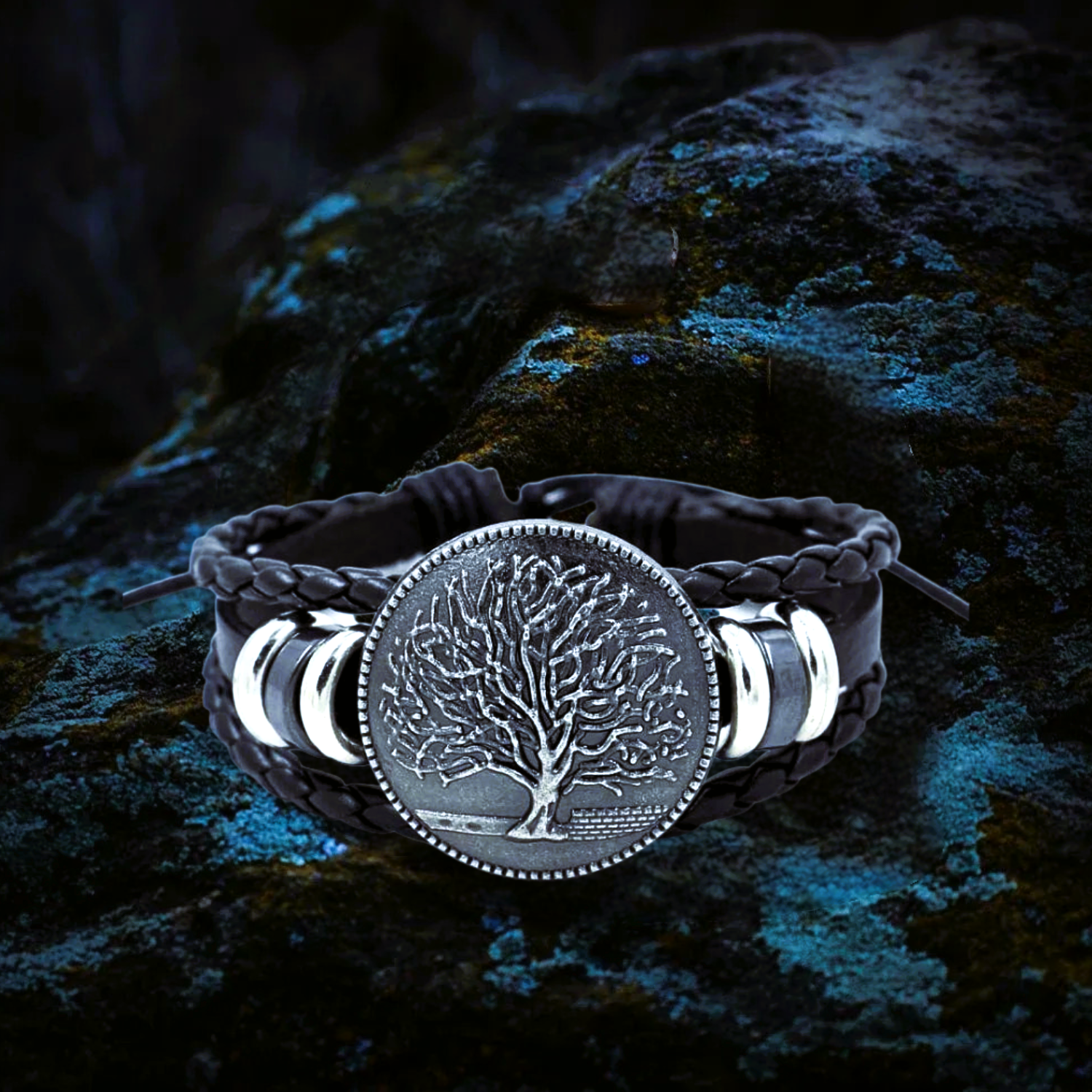 Bracelet viking protecteur Yggdrasil marron Bracelet viking protecteur Yggdrasil noir