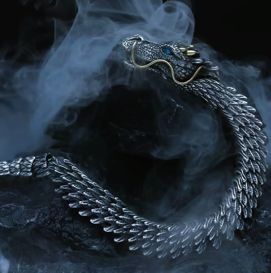 Bracelets-vikings-dragons-argentes Bracelets vikings dragon