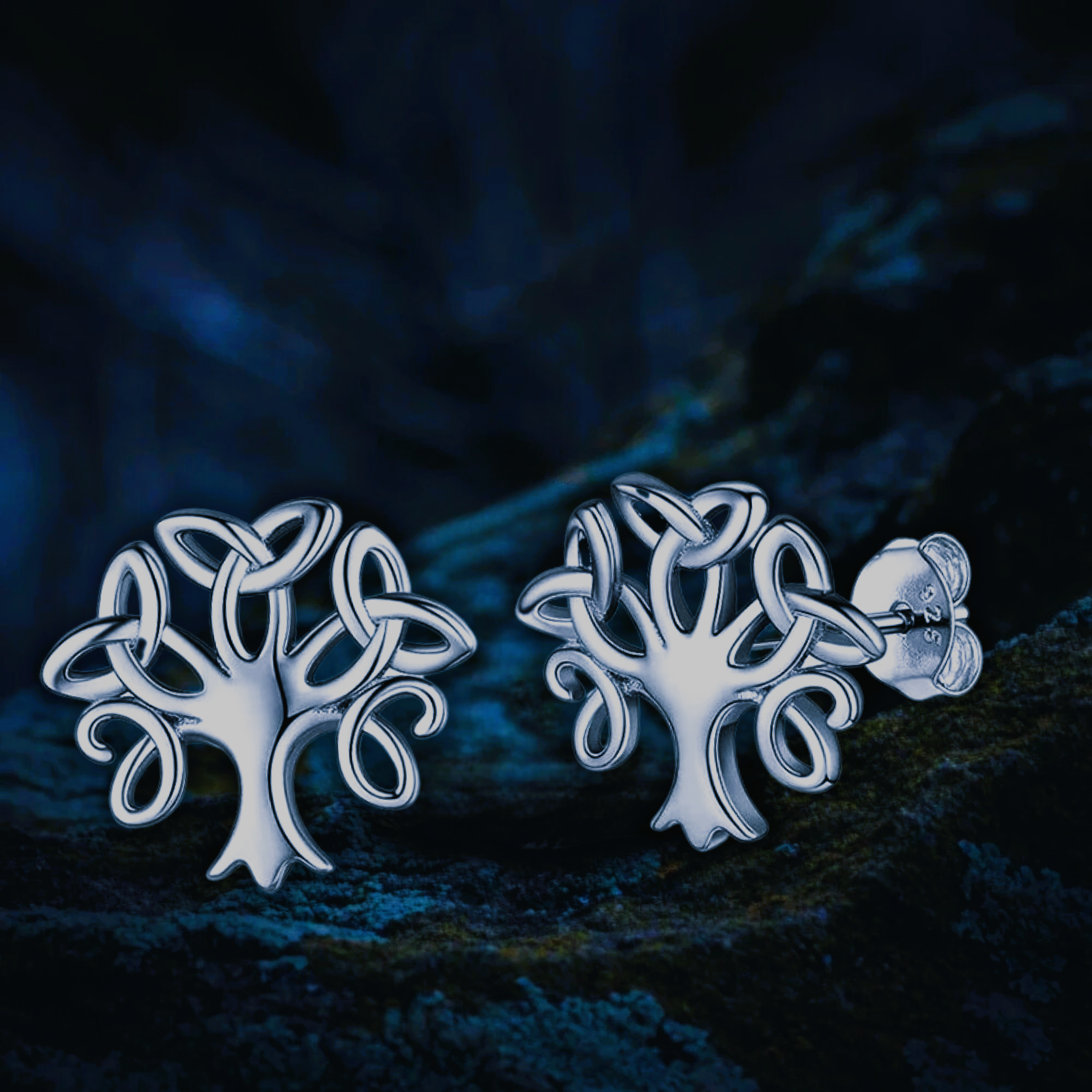 Boucles d'oreilles arbre Triquetra argent Boucles d'oreilles arbre Triquetra argent