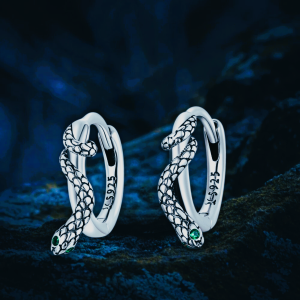 Boucles d’oreilles celtiques serpent argent