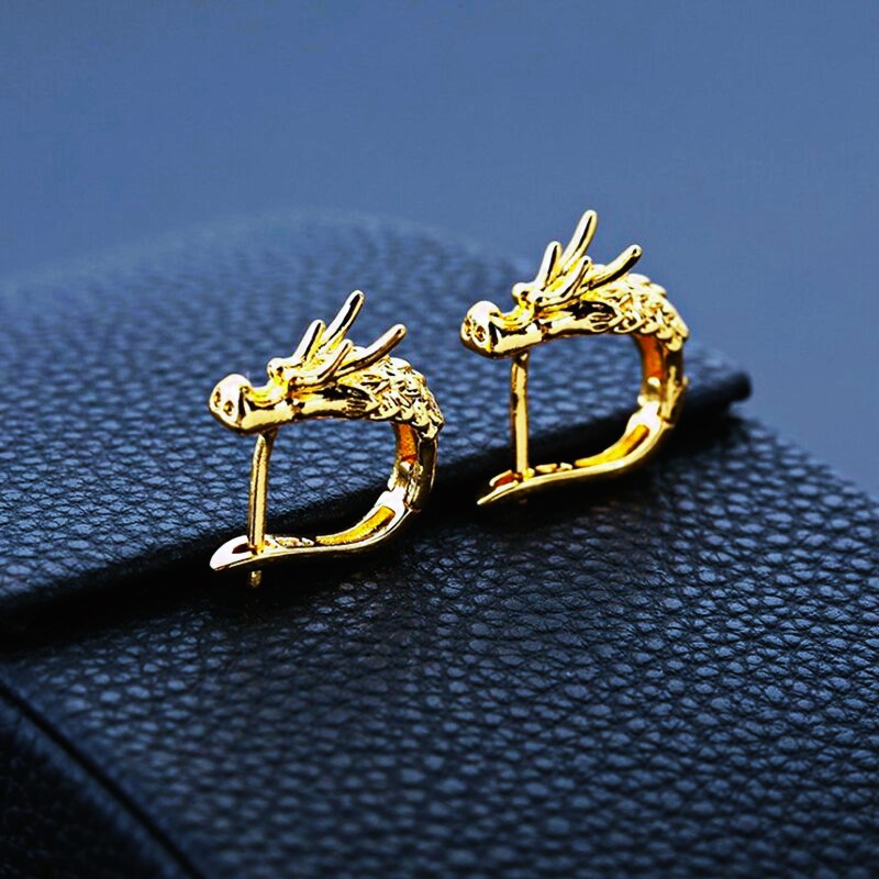 Boucles d’oreilles dragon Nidhogg or Boucles d’oreilles dragon Nidhogg or