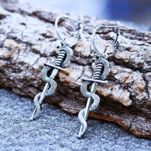 Boucles d’oreilles viking épée Jörmungand