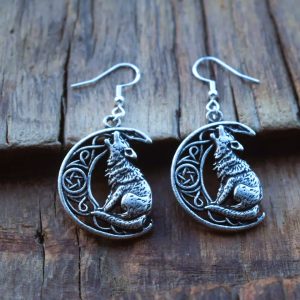 Boucles d’oreilles viking loup Sköll