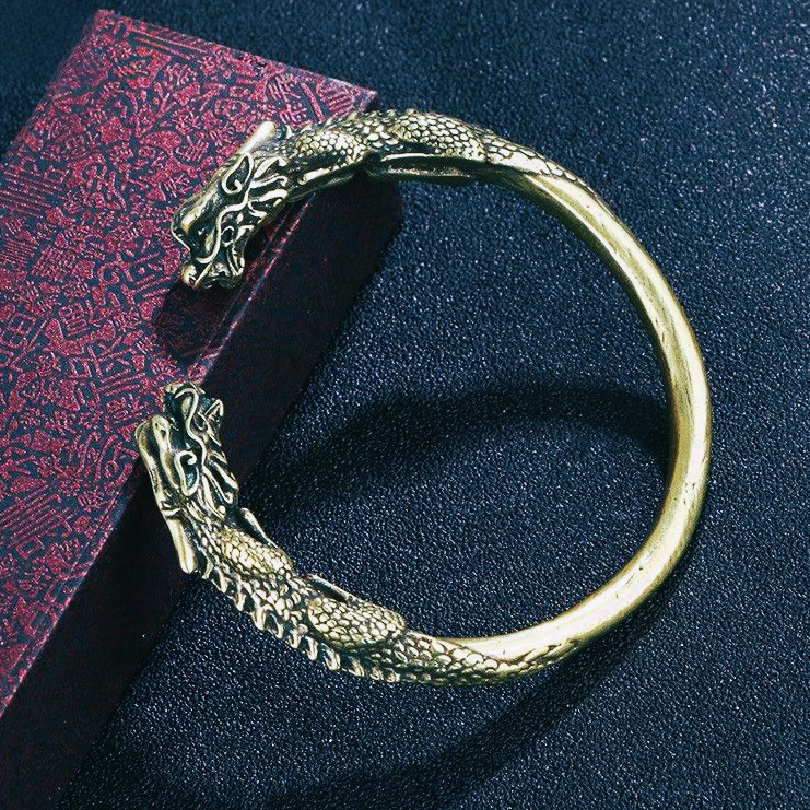 Bracelet viking à double tête dragon Bracelet viking à double tête dragon