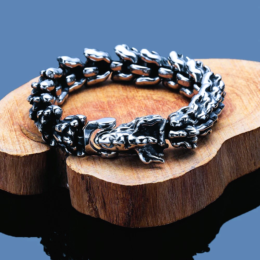 Bracelet viking nordique dragon de Midgard Bracelet viking nordique dragon de Midgard
