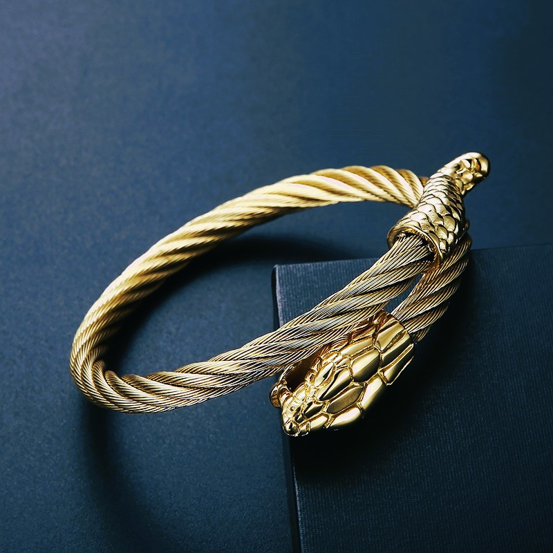 Bracelet viking nordique serpent Midgard Jormungand or Bracelet viking nordique serpent Midgard Jormungand or