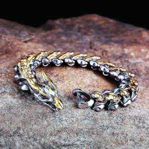 Bracelet viking La puissance du dragon Jormungand