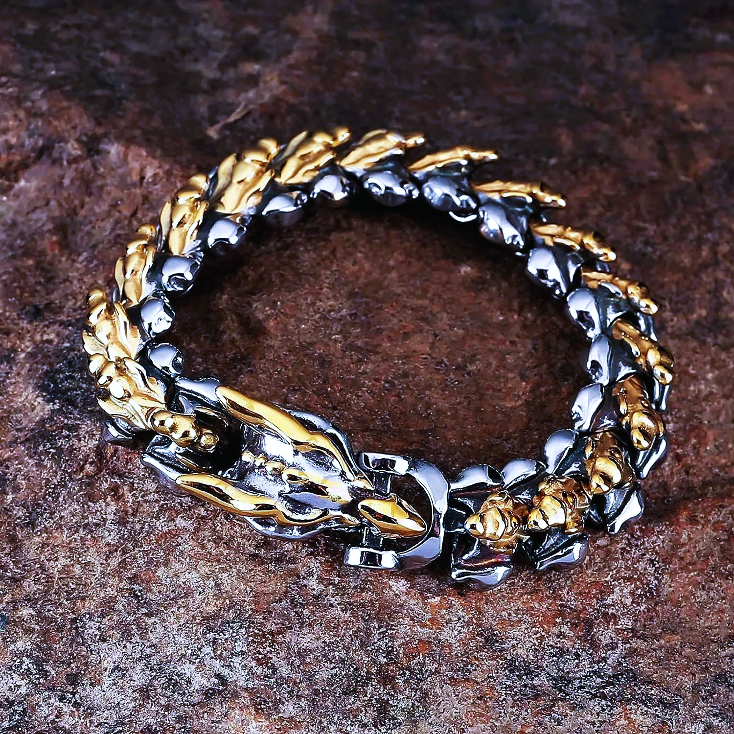 Bracelet viking La puissance du dragon or, argent Bracelet viking La puissance du dragon or, argent