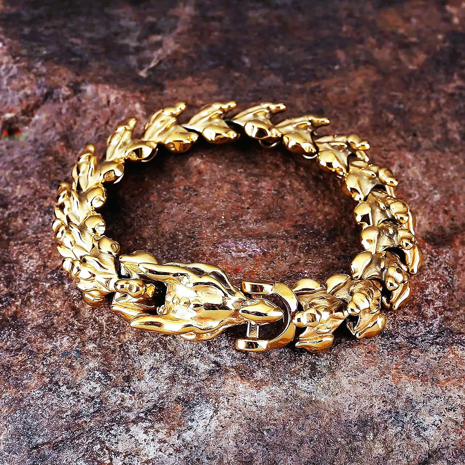 Bracelet viking La puissance du dragon or Bracelet viking La puissance du dragon or