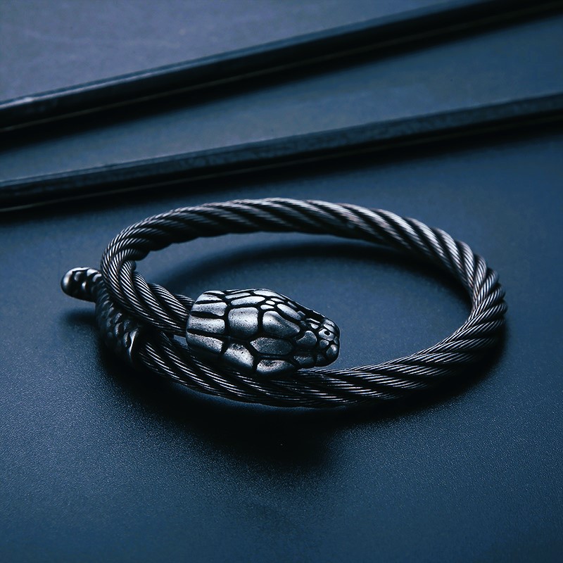 Bracelet viking serpent Midgard acier Bracelet viking serpent Midgard acier