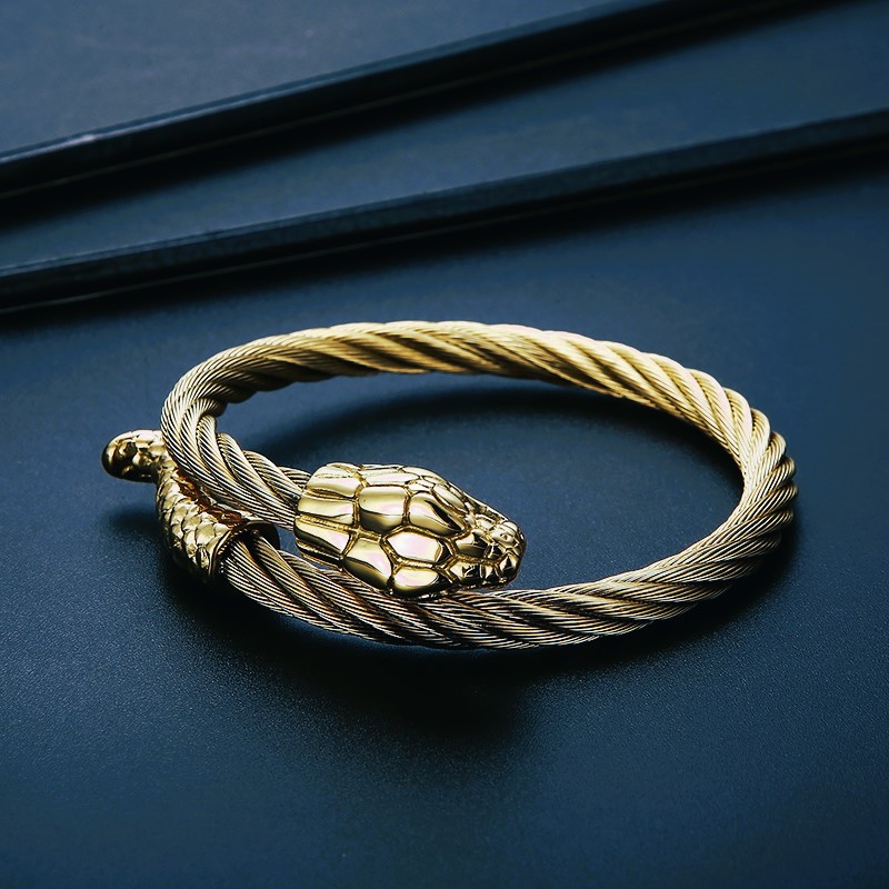 Bracelet viking serpent Midgard or Bracelet viking serpent Midgard or