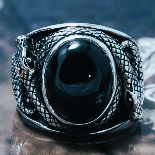 Chevalière viking oeil de Sigurd serpent Jormungand Chevalière viking oeil de Sigurd serpent Jormungand