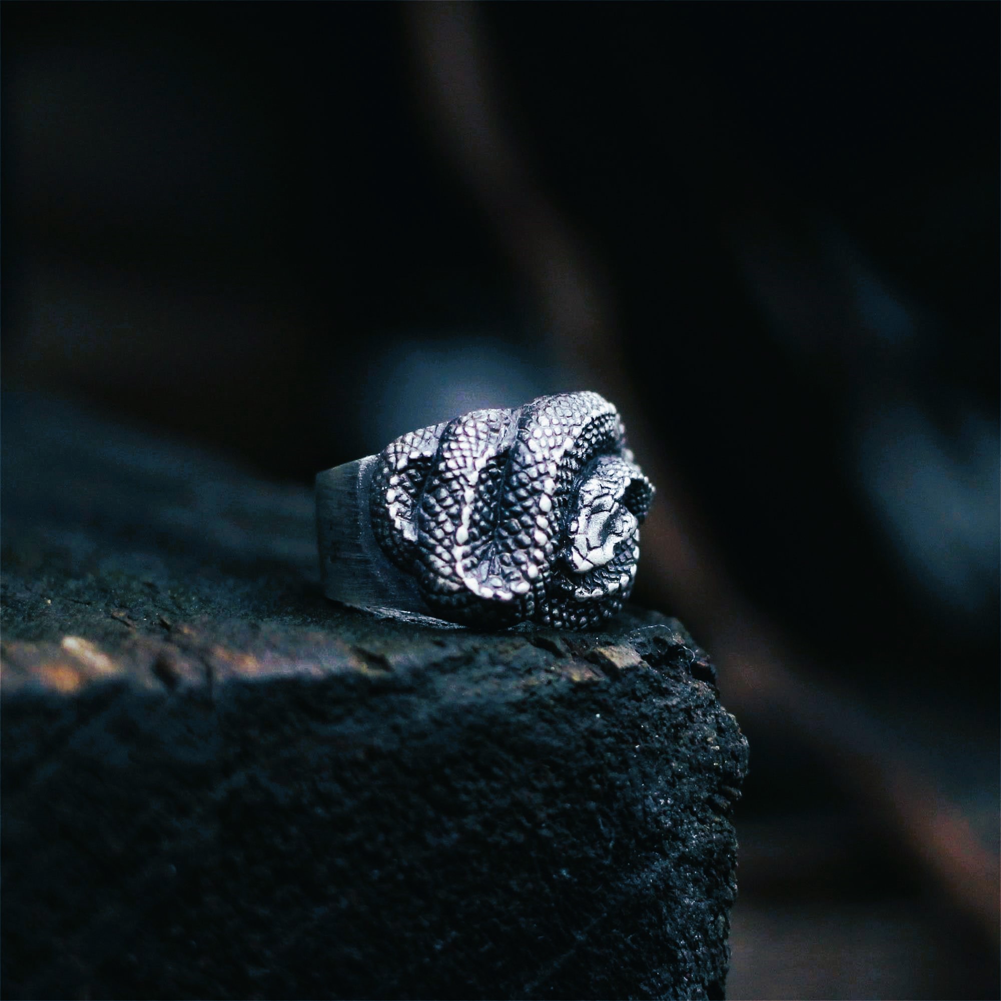 Chevalière viking serpent argent Chevalière viking serpent argent