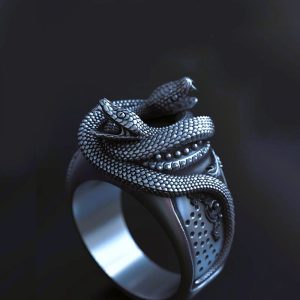 Chevalière viking tête de serpent