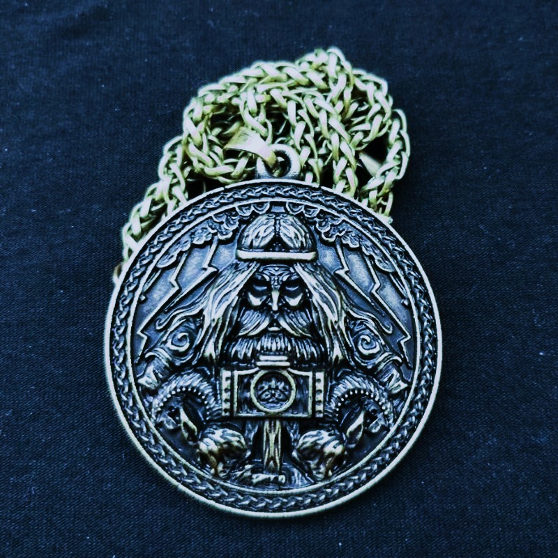 Collier amulette viking Thor bronze Collier amulette viking Thor bronze