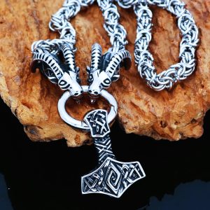 Collier viking les boucs Mjöllnir de Thor noeuds