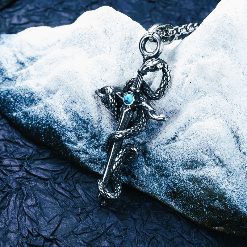 Collier viking glaive de Midgard argent Collier viking glaive de Midgard argent