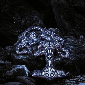 Collier viking marteau Aegishjalmur