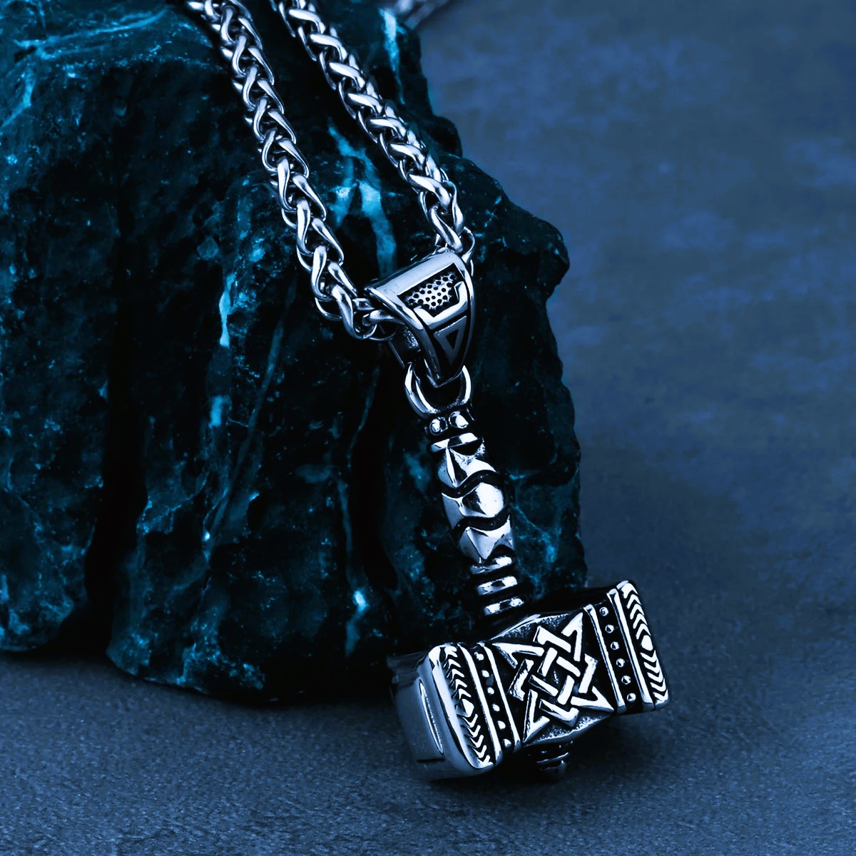 Collier viking marteau Mjöllnir argent Collier viking marteau Mjöllnir argent