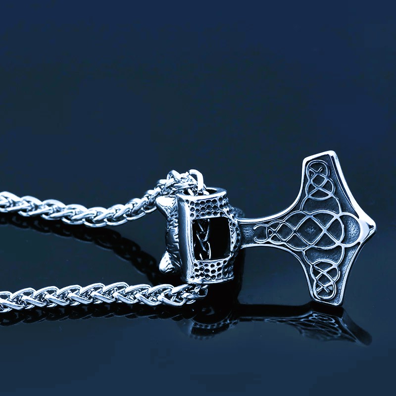 Collier viking marteau Mjöllnir loup Fenrir Collier viking marteau Mjöllnir loup Fenrir