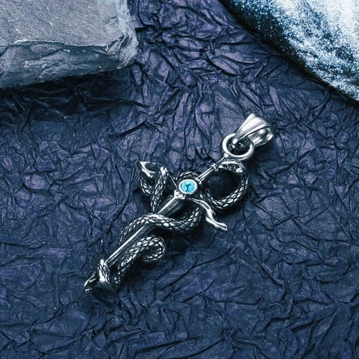 Collier viking nordique glaive de Midgard Jormungand Collier viking nordique glaive de Midgard Jormungand