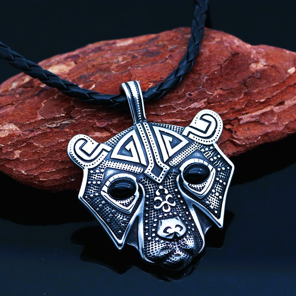 Collier viking ours d’Odin berserker cuir Collier viking ours d’Odin berserker cuir