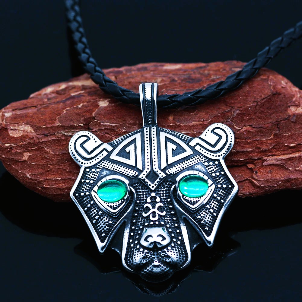 Collier viking ours d’Odin cuir Collier viking ours d’Odin cuir
