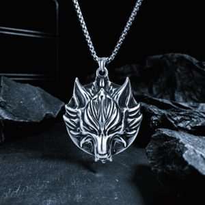 Collier viking tête de loup Fenrir