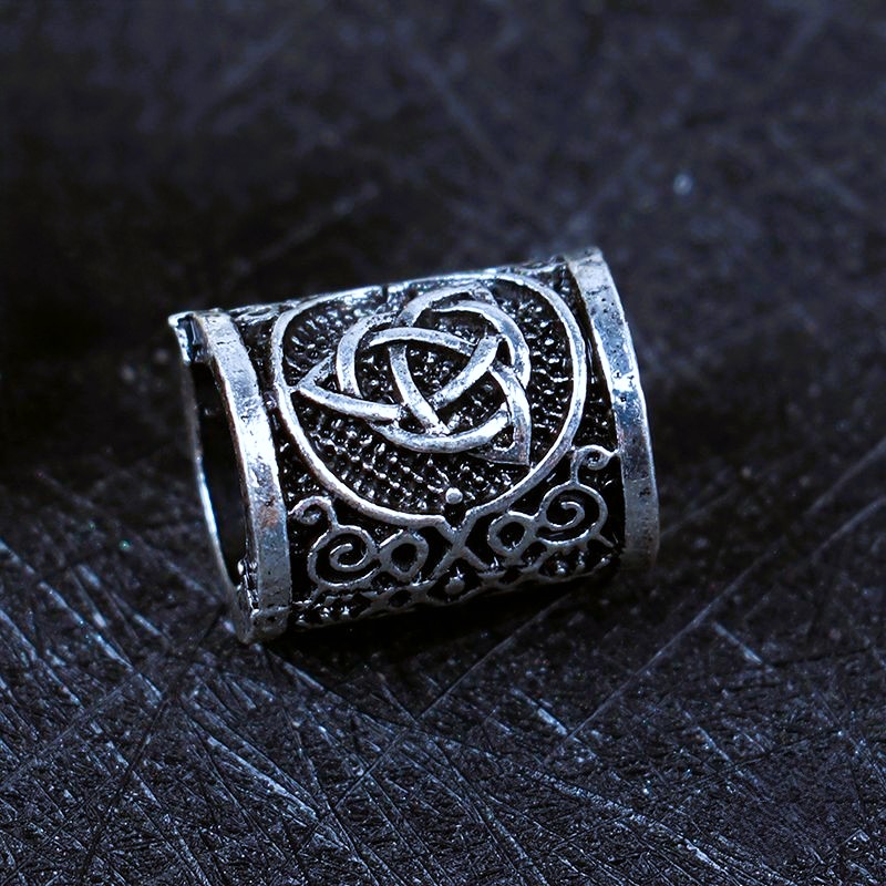 Perles à barbe celtiques Triquetra argent Perles à barbe celtiques Triquetra argent