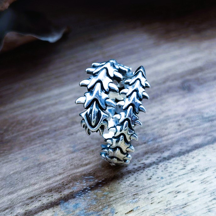 Bague viking dragon Jormungand argent Bague viking dragon Jormungand argent